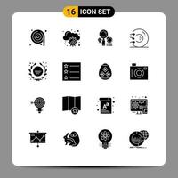 16 Solid Glyph concept for Websites Mobile and Apps badge medicine location health fitness Editable Vector Design Elements