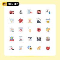 User Interface Pack of 25 Basic Flat Colors of online learning data e office Editable Vector Design Elements