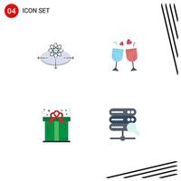 4 Creative Icons Modern Signs and Symbols of business christmas innovation love present Editable Vector Design Elements