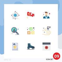 9 Flat Color concept for Websites Mobile and Apps blocks alphabet attorney pixels design Editable Vector Design Elements