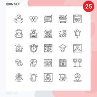 25 Creative Icons Modern Signs and Symbols of front end development code learning workplace desk Editable Vector Design Elements