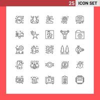 Set of 25 Modern UI Icons Symbols Signs for badge patrick sweep leaf small Editable Vector Design Elements