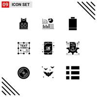 Stock Vector Icon Pack of 9 Line Signs and Symbols for device write battery page creative Editable Vector Design Elements