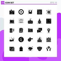 Universal Icon Symbols Group of 25 Modern Solid Glyphs of flow lock ui design infant Editable Vector Design Elements