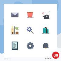 Pack of 9 creative Flat Colors of search businessman brew achieve pot Editable Vector Design Elements