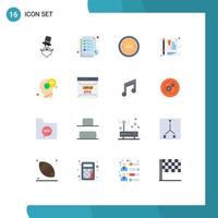 Set of 16 Modern UI Icons Symbols Signs for communication sign list document shopping Editable Pack of Creative Vector Design Elements