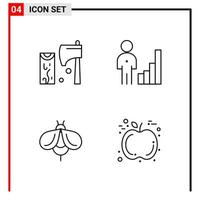 4 General Icons for website design print and mobile apps 4 Outline Symbols Signs Isolated on White Background 4 Icon Pack vector