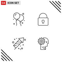 conjunto perfecto de píxeles de iconos de 4 líneas conjunto de iconos de esquema para el diseño de sitios web y la interfaz de aplicaciones móviles vector