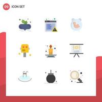 Stock Vector Icon Pack of 9 Line Signs and Symbols for event autumn time robot space Editable Vector Design Elements