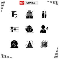 Set of 9 Modern UI Icons Symbols Signs for balance edit store design eye Editable Vector Design Elements