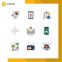 9 Universal Flat Colors Set for Web and Mobile Applications remove email progress vehicle takeoff Editable Vector Design Elements