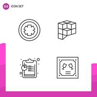 Outline Icon set Pack of 4 Line Icons isolated on White Background for responsive Website Design Print and Mobile Applications vector