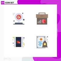 Pictogram Set of 4 Simple Flat Icons of google marketing location data heart Editable Vector Design Elements