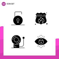 Glyph Icon set Pack of 4 Solid Icons isolated on White Background for responsive Website Design Print and Mobile Applications vector