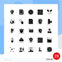 Stock Vector Icon Pack of 25 Line Signs and Symbols for puzzle part hardware interface download Editable Vector Design Elements