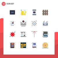 Modern Set of 16 Flat Colors and symbols such as email process cell creative security Editable Pack of Creative Vector Design Elements