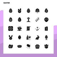 25 conjunto de iconos de pascua plantilla de ilustración de vector de icono de glifo sólido para ideas web y móviles para empresa comercial