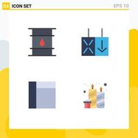 User Interface Pack of 4 Basic Flat Icons of can layout delivery reverse candle Editable Vector Design Elements