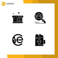 Set of 4 Modern UI Icons Symbols Signs for bakery earth coin food profile crypto Editable Vector Design Elements