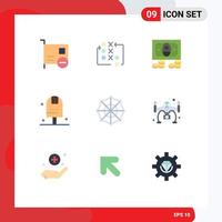 Set of 9 Modern UI Icons Symbols Signs for set food tactic done money Editable Vector Design Elements