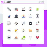 Set of 25 Vector Flat Colors on Grid for cell support calendar service help Editable Vector Design Elements