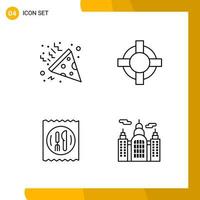 4 Icon Set Line Style Icon Pack Outline Symbols isolated on White Backgound for Responsive Website Designing vector