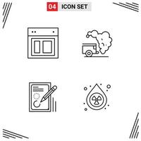 Group of 4 Modern Filledline Flat Colors Set for design edit web environment document Editable Vector Design Elements