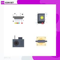 Group of 4 Flat Icons Signs and Symbols for movement device school contacts rolling Editable Vector Design Elements