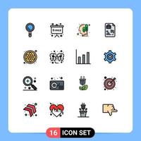 Stock Vector Icon Pack of 16 Line Signs and Symbols for lotus lemon head bag document Editable Creative Vector Design Elements