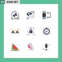 Set of 9 Modern UI Icons Symbols Signs for net communication messages sport table Editable Vector Design Elements