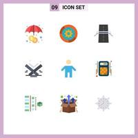 Set of 9 Modern UI Icons Symbols Signs for eid book bridge holy highway Editable Vector Design Elements