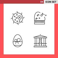 4 Icon Pack Line Style Outline Symbols on White Background Simple Signs for general designing vector