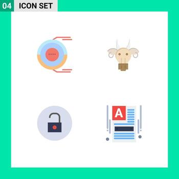 Pack of 4 creative Flat Icons of allocation skull estimation animals media Editable Vector Design Elements