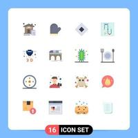 Set of 16 Modern UI Icons Symbols Signs for printing vector oven screen symbols Editable Pack of Creative Vector Design Elements