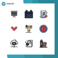 Universal Icon Symbols Group of 9 Modern Filledline Flat Colors of life down employee direction arrow Editable Vector Design Elements