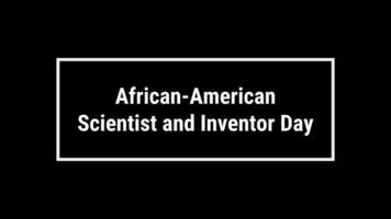 dia do cientista e investidor afro-americano video