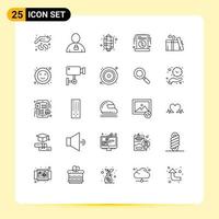 25 iconos creativos signos y símbolos modernos de venta gran venta bloqueada gran venta nuevos elementos de diseño vectorial editables vector