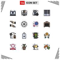 Set of 16 Modern UI Icons Symbols Signs for piano keyboard web audio sport Editable Creative Vector Design Elements