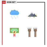 Modern Set of 4 Flat Icons Pictograph of autumn tree thanksgiving landscape hospital Editable Vector Design Elements