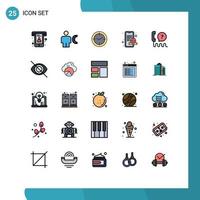 Set of 25 Modern UI Icons Symbols Signs for customer promotion info online machine Editable Vector Design Elements