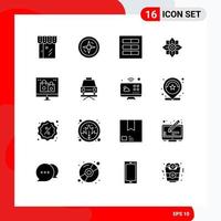 16 Universal Solid Glyphs Set for Web and Mobile Applications box china design decoration ux Editable Vector Design Elements