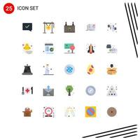 Set of 25 Modern UI Icons Symbols Signs for card user sound id electricity Editable Vector Design Elements