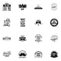 happy fathers day 16 Black text design Vector calligraphy Typography poster Usable as background Editable Vector Design Elements