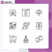 Outline Pack of 9 Universal Symbols of promote launch financial data security Editable Vector Design Elements