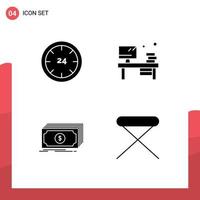 4 Creative Icons Modern Signs and Symbols of and cash e office finance Editable Vector Design Elements