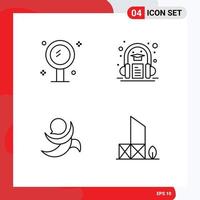 Modern Set of 4 Filledline Flat Colors and symbols such as bathroom golos mirror book crypto Editable Vector Design Elements