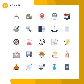Modern Set of 25 Flat Colors and symbols such as buy flush home commode case Editable Vector Design Elements