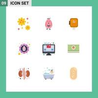 Modern Set of 9 Flat Colors and symbols such as growth analysis energy egg wreath Editable Vector Design Elements