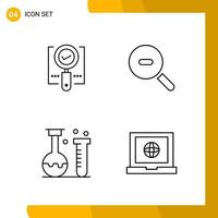 4 Icon Set Line Style Icon Pack Outline Symbols isolated on White Backgound for Responsive Website Designing vector