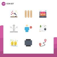 9 Universal Flat Colors Set for Web and Mobile Applications electricity avatar loaf winter online store Editable Vector Design Elements